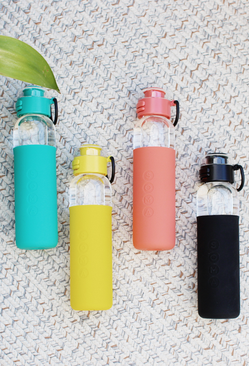 Soma V2 17 oz. Glass Water Bottle with Silicone Sleeve
