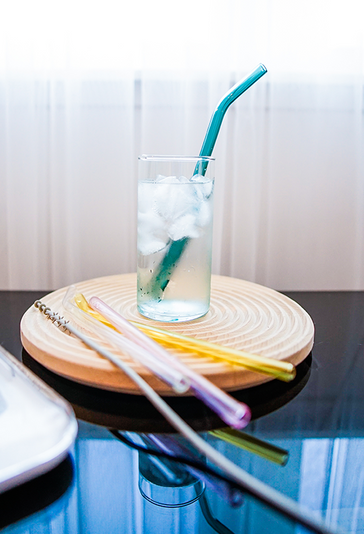 Clear Glass Straw Travel Set - Drinking Straws.Glass
